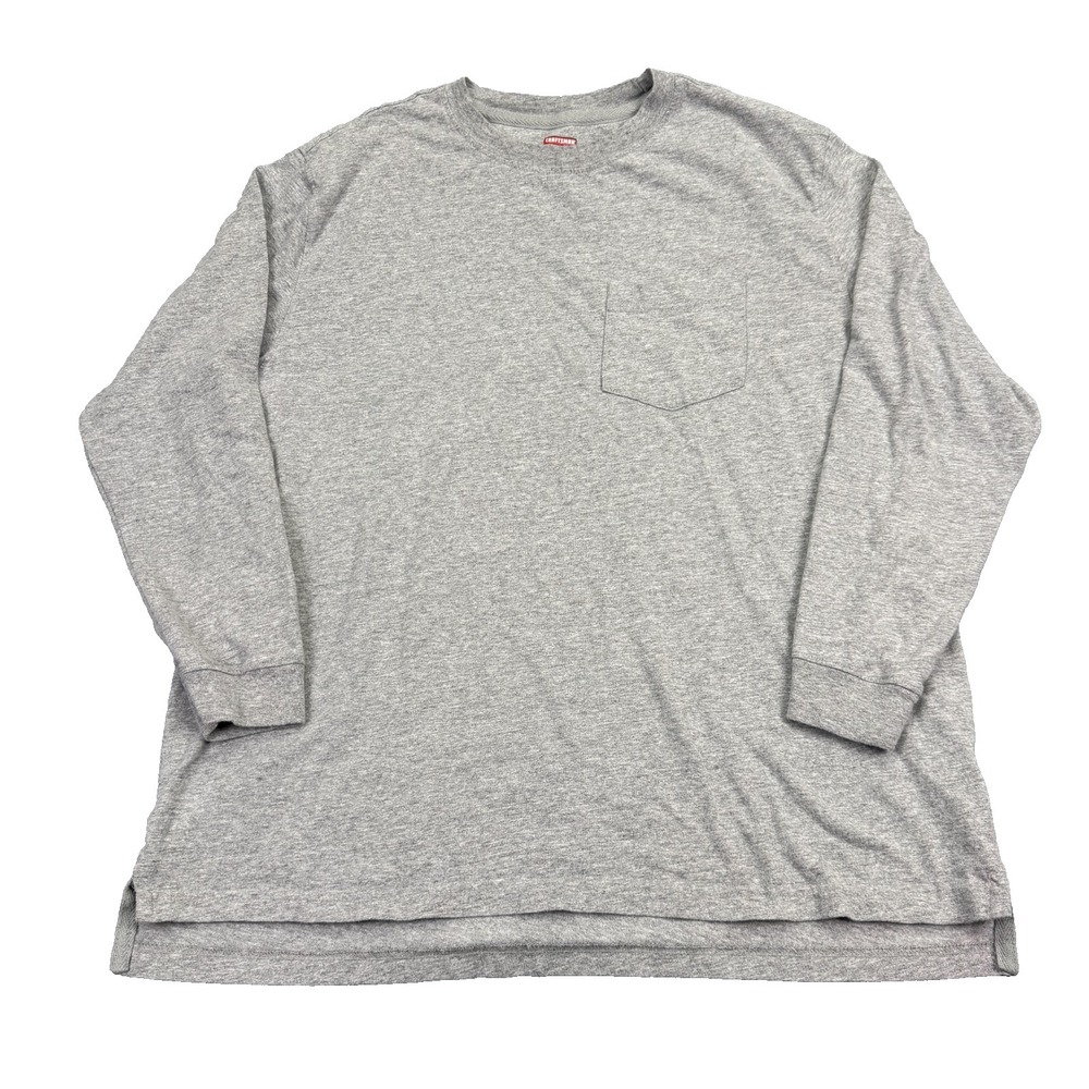 Craftsman T-Shirt Mens XL Long‎ Sleeve Pocket Gray Cotton Blend Workwear